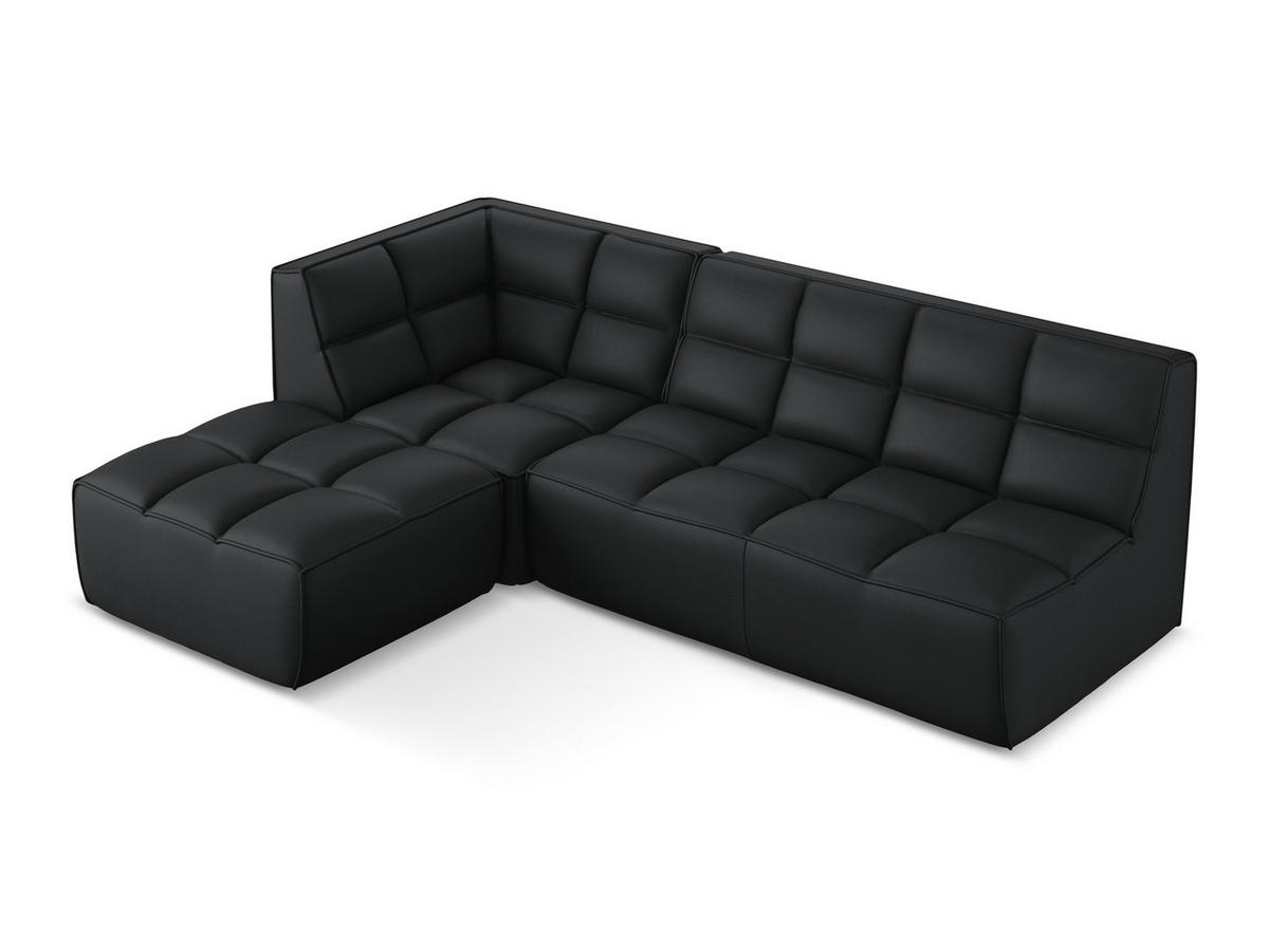 ECKSOFA Beidseitig Kunstleder Schwarz - Schwarz/Grau, Leder/Kunststoff (258/178cm) - Makamii
