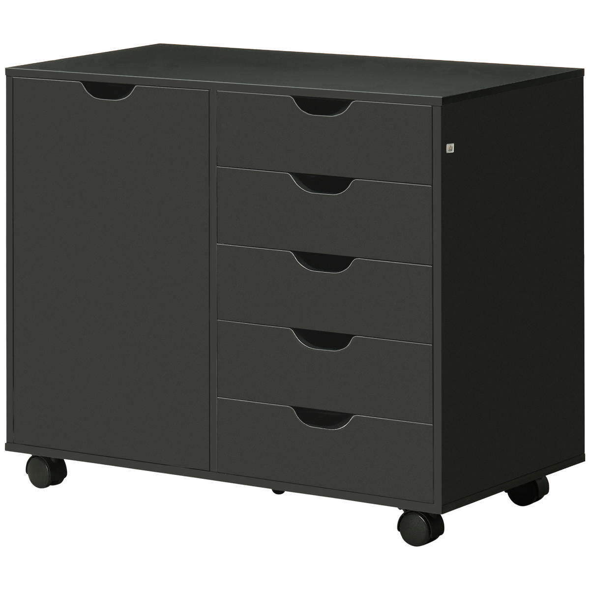 ROLLCONTAINER DE-14469 Schwarz - Schwarz, Holzwerkstoff (40/66.5/78cm) - ComfortXL