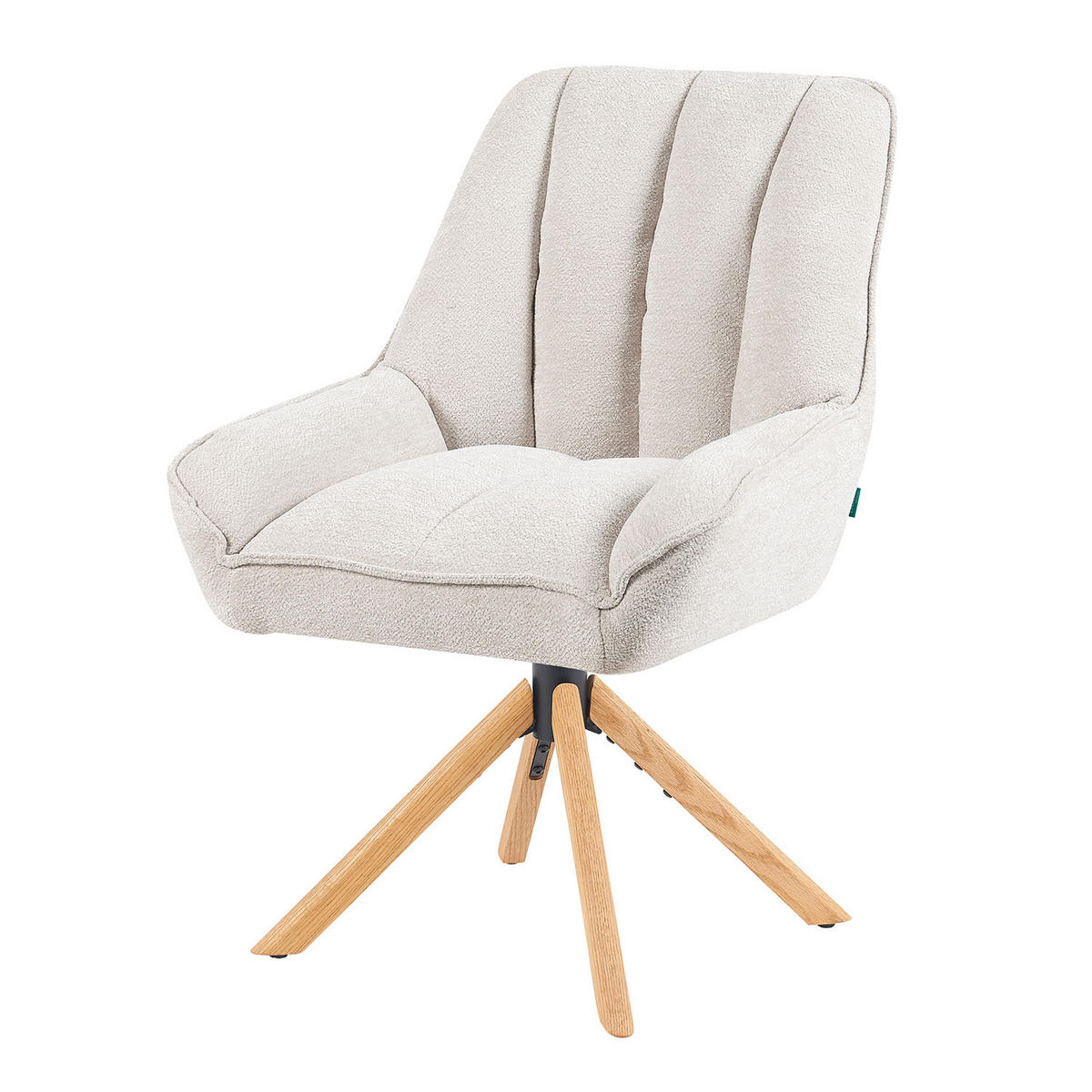 DREHSTUHL Mika-Leon - Honigeiche/Creme, Eichenholz/Holz (60/88/68cm) - DUBI Möbel