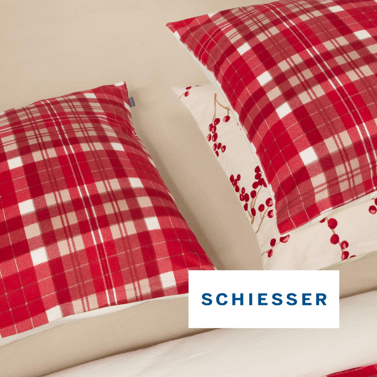 BETTWÄSCHESET Rowan - Feinbiber - 2-teilig - 135 x 200 cm - Creme - Creme, Textil (135/200cm) - SCHIESSER