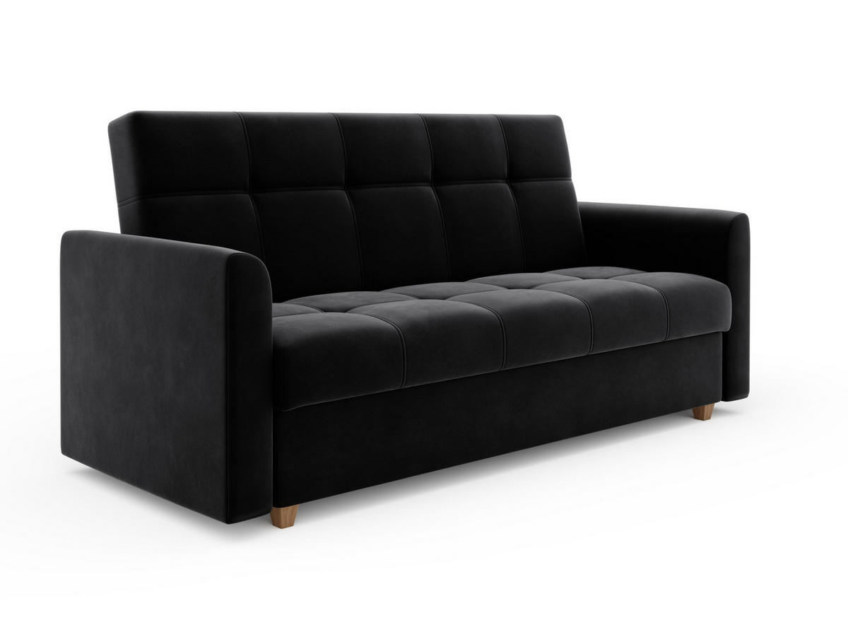 SOFA LENTO mit Schlaffunktion ITAKA 15 mit Stauraum - Schwarz, Textil (87/95/216cm) - Bedante