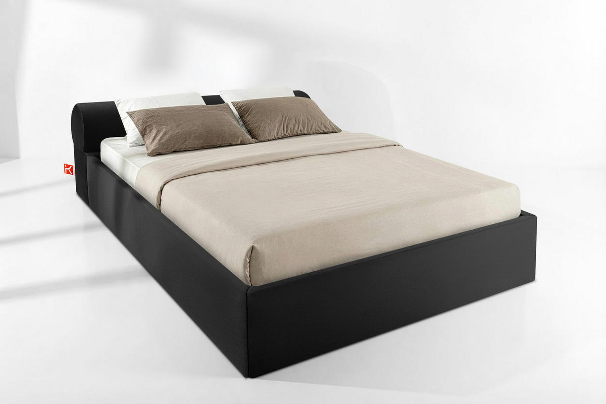 POLSTERBETT LUNEO - Schwarz, Holz/Holzwerkstoff (162/204cm) - KONSIMO®