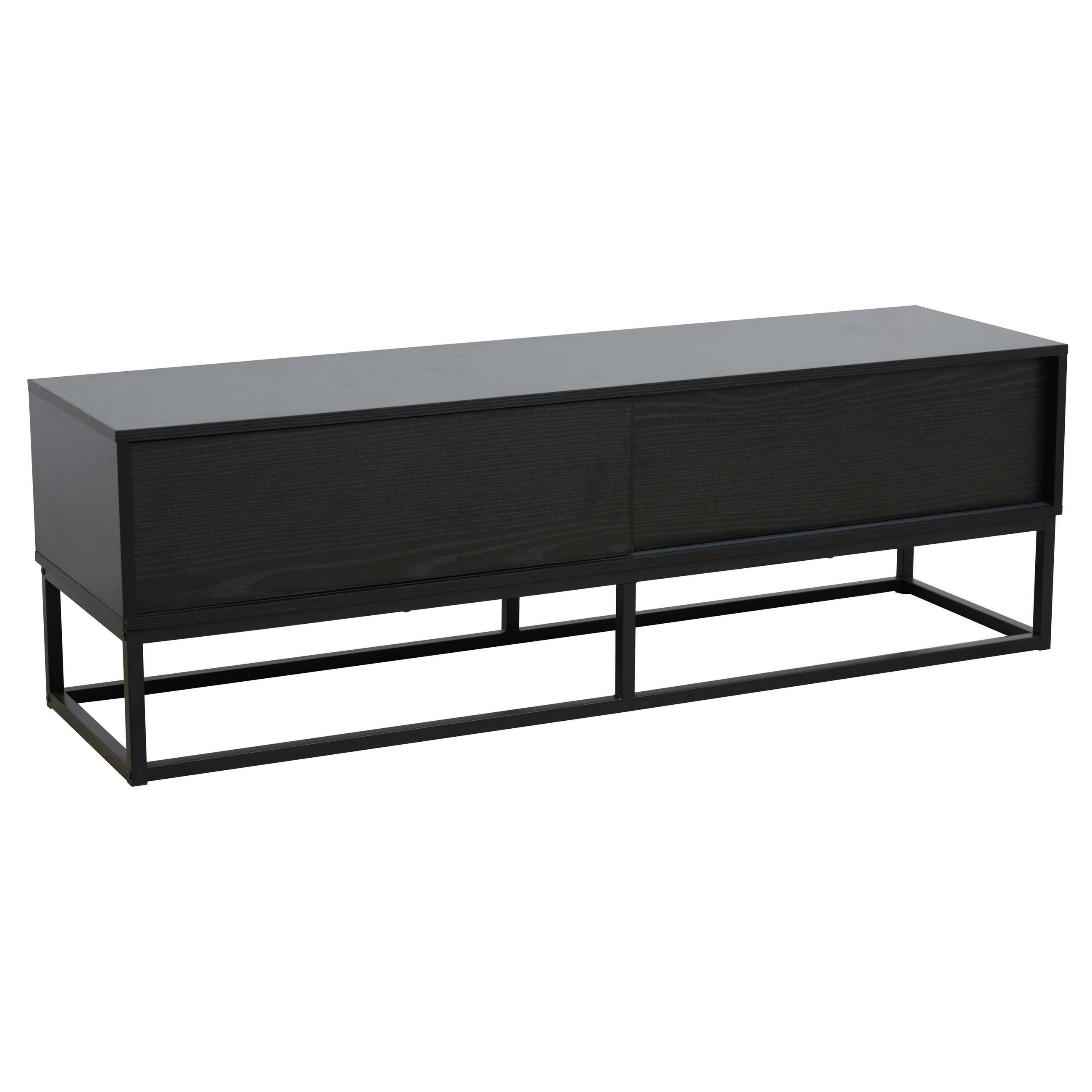 TV-SCHRANK, Schwarz - Schwarz, Holz (40/45/140cm) - Oviala