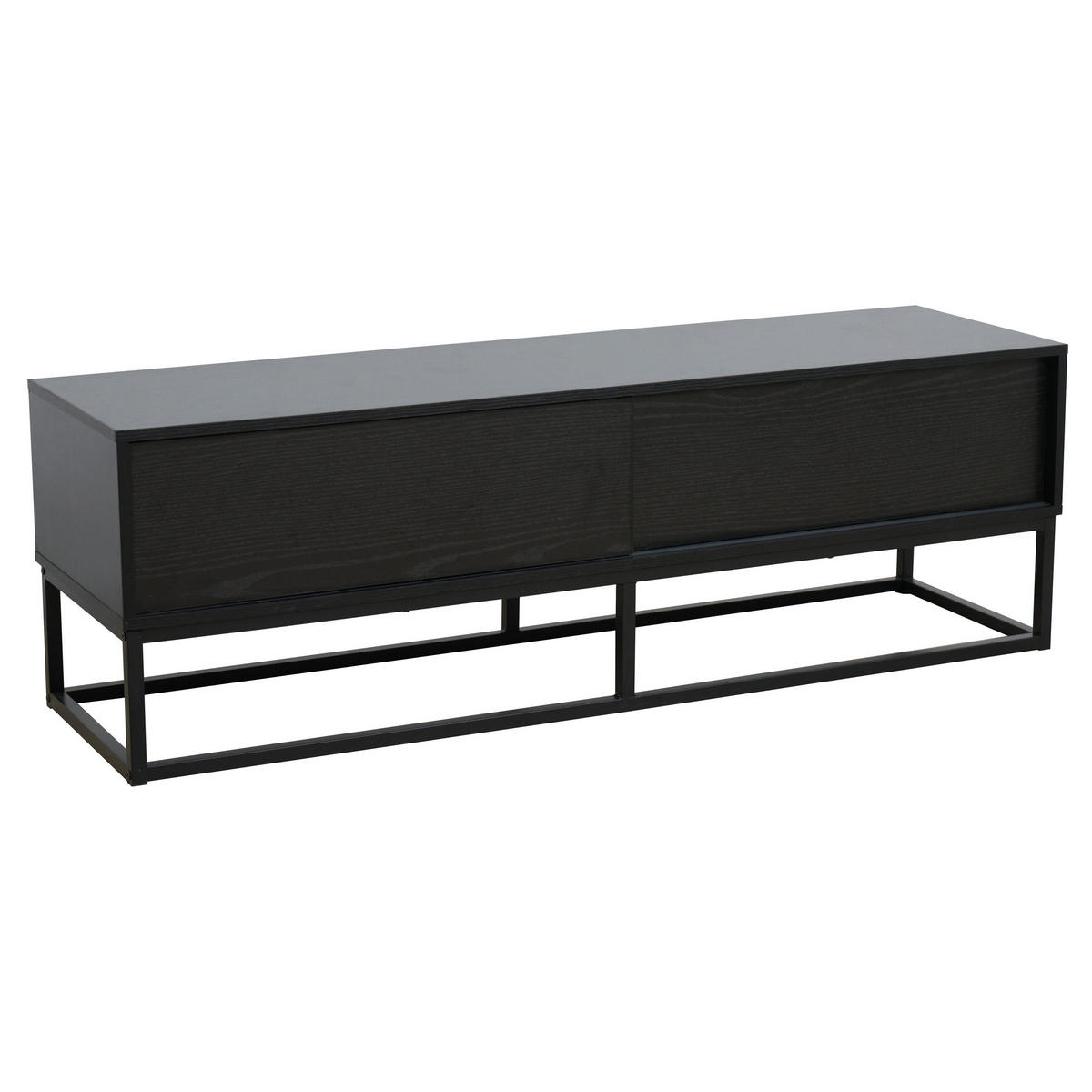 TV-SCHRANK, Schwarz - Schwarz, Holz (40/45/140cm) - Oviala