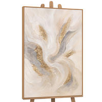 GEMÄLDE Strahlende Ströme Schattenfugenrahmen Eichefarben 120x80 cm - Eichefarben, Holz (120/80cm) - YS-art gallery