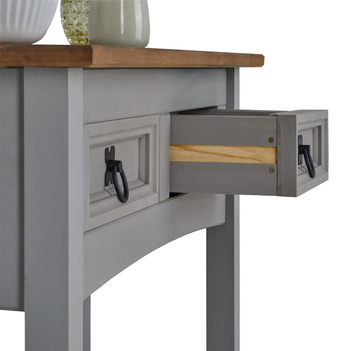 KONSOLENTISCH RAMON - Naturfarben/Grau, Holz (32/87/73cm) - CARO-Möbel