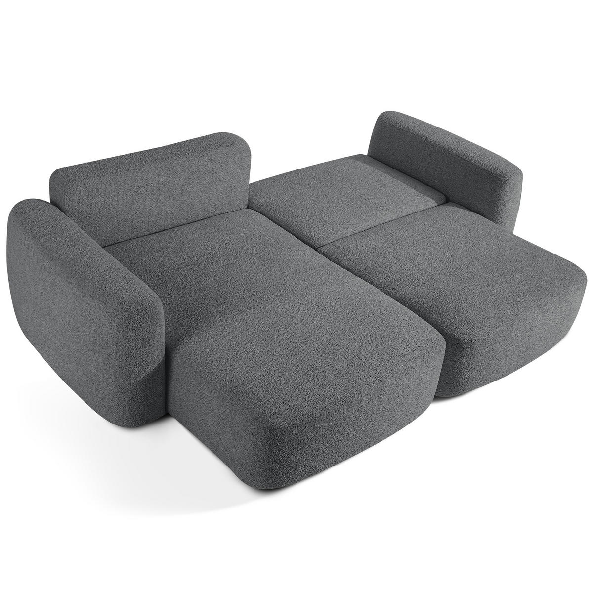 ECKSOFA links ELOSA - Dunkelgrau, Holz/Textil (245/165cm) - KONSIMO®