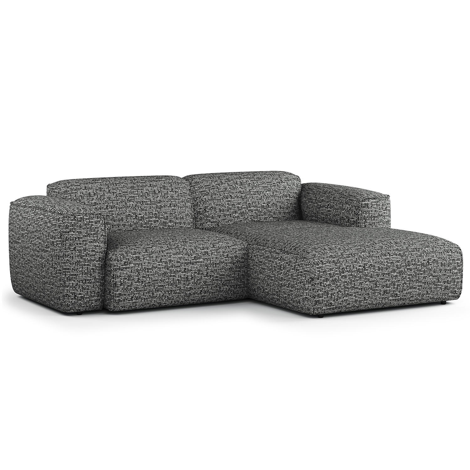 ECKSOFA mit XL-Longchair - Schwarz/Grau, Kunststoff/Textil (260/171cm) - home24