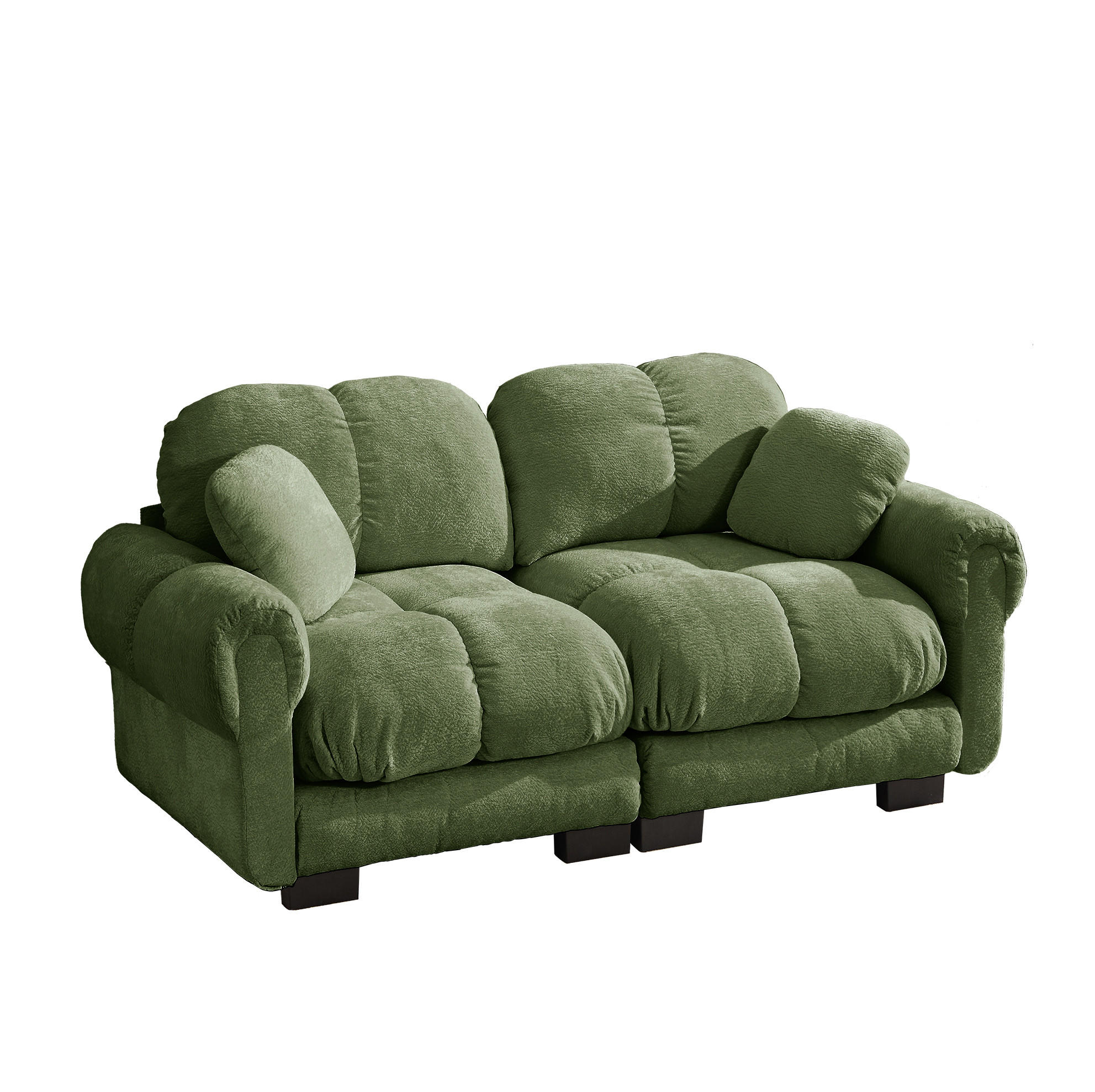 SOFA modular Chenille Grün - Grün, Holz (86/90/190cm) - Meubliv