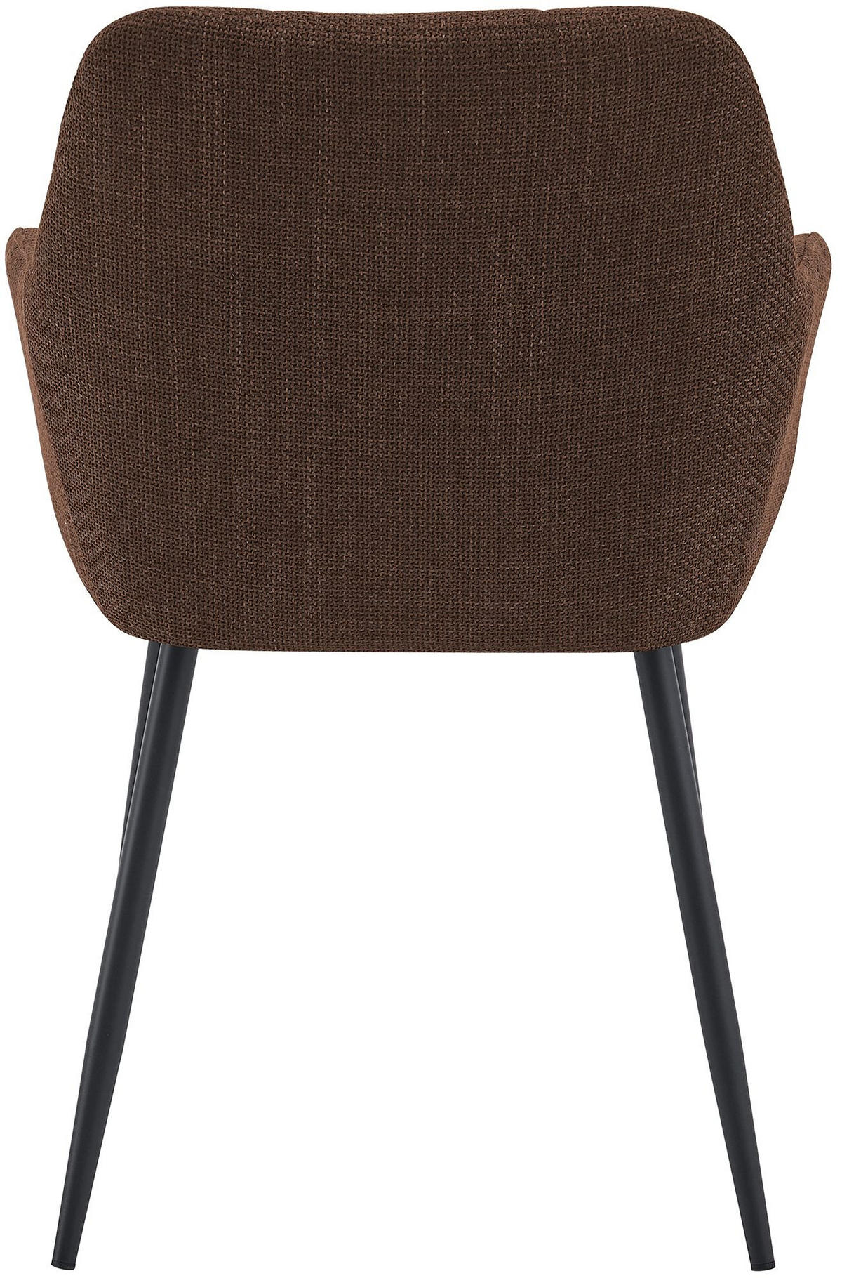 ESSZIMMERSTUHL Stoff Dunkelbraun - Dunkelbraun/Schwarz, Textil/Metall (57/85/60cm) - CLP