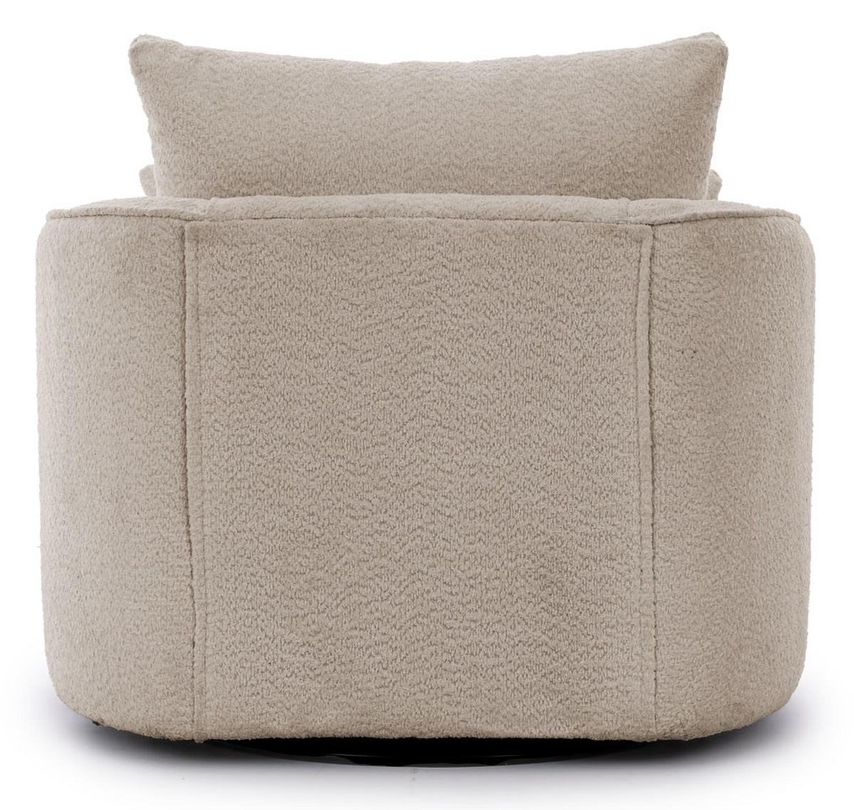 DREHSESSEL Ted aus Beige Boucle-Stoff - Beige/Schwarz, Holz/Textil (107/94/100cm) - S-Style Möbel