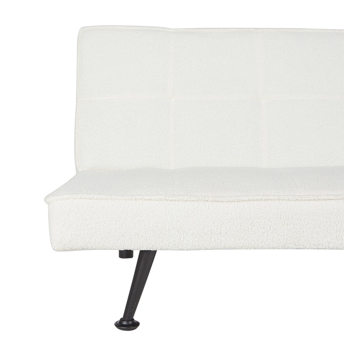 3-SITZER-SCHLAFSOFA Bouclé weiß Hasle - Schwarz/Weiß, Textil (168/77/88cm) - Beliani