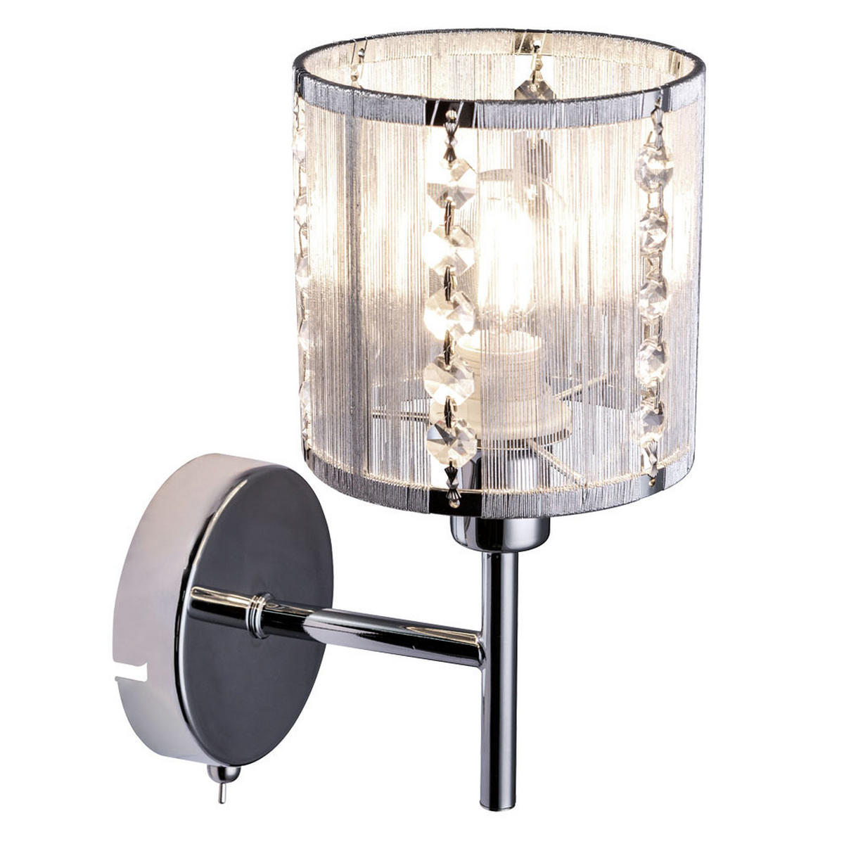 LED WANDLEUCHTE Kristalloptik Silber - Silberfarben, Metall (12/24.5/17cm) - Globo Lighting