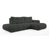 ECKSOFA L Form Hosio Dunkelgrau 286/177/88 cm Rechts mit Schlaffunktion - Dunkelgrau/Schwarz, Kunststoff/Textil (286/177cm) - AX Living