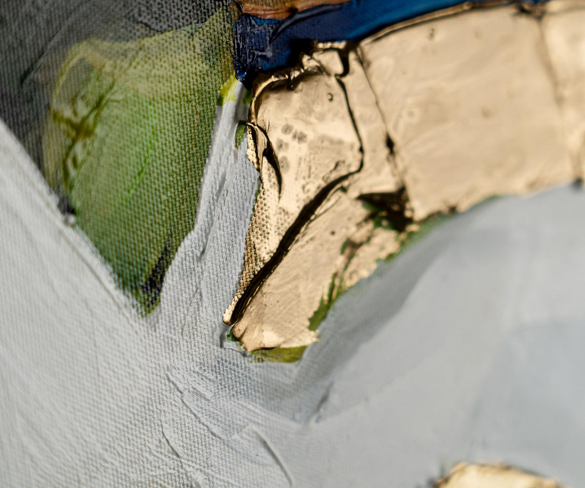 GEMÄLDE Inspiration Schattenfugenrahmen Blau 120x80 cm - Blau, Holz (120/80cm) - YS-art gallery