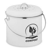 KUCHYNSKÝ kompostér - biela, kov/textil (22/20/19cm) - Relaxdays