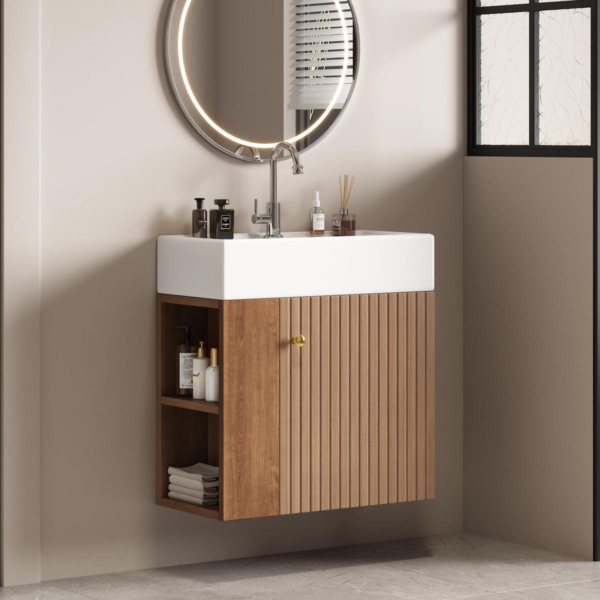 WASCHTISCH Braun 55/31/66 cm Hängend - Braun, Holz (55/66.5/31cm) - PANGIVO