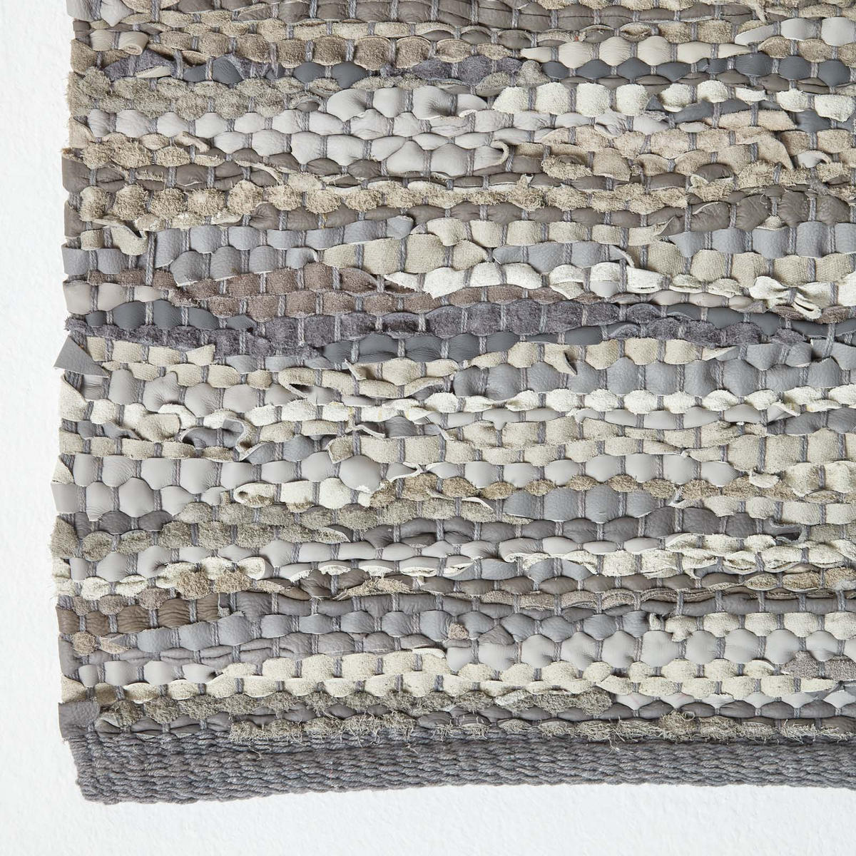 LEDERTEPPICH Denver gewebt 150/240 cm - Grau, Leder (150/240cm) - Homescapes