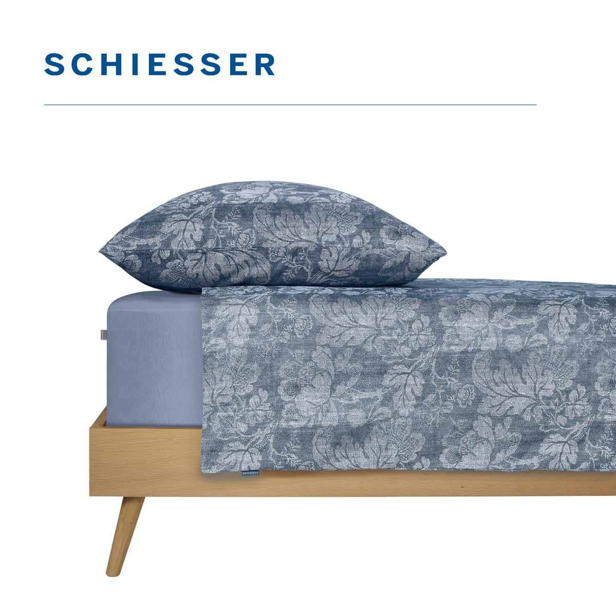 BETTWÄSCHESET Missy - Renforcé - 2-teilig - 135 x 200 cm - Rauchblau - Blau, Textil (135/200cm) - SCHIESSER