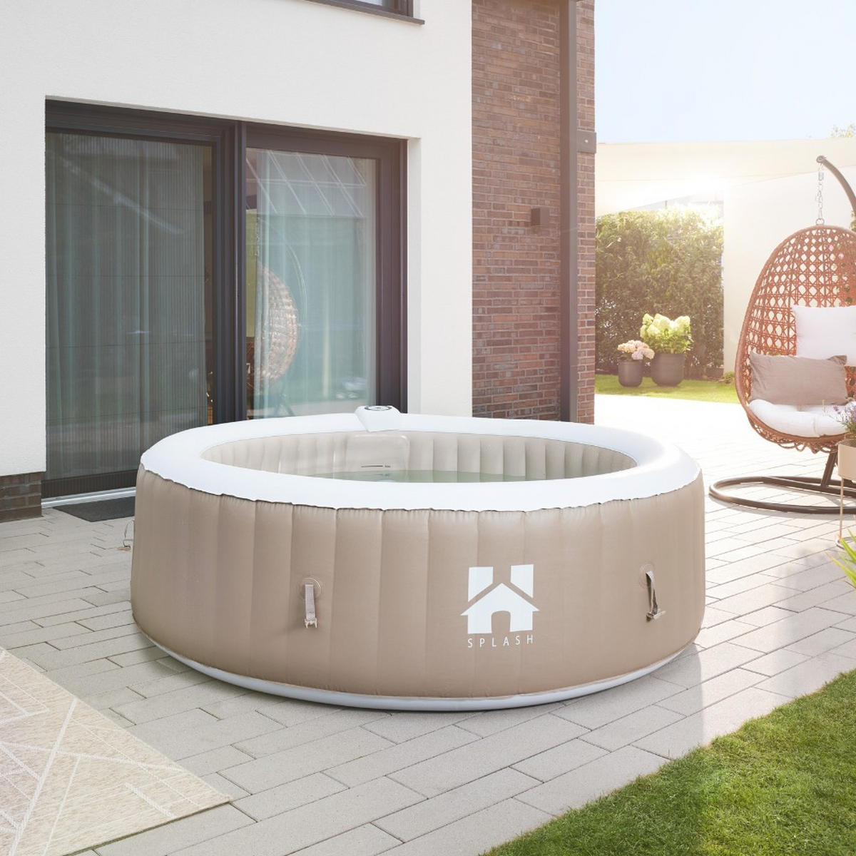WHIRLPOOL SPLASH - Farbe: Beige - Beige, Kunststoff (208/65/208cm) - Home Deluxe