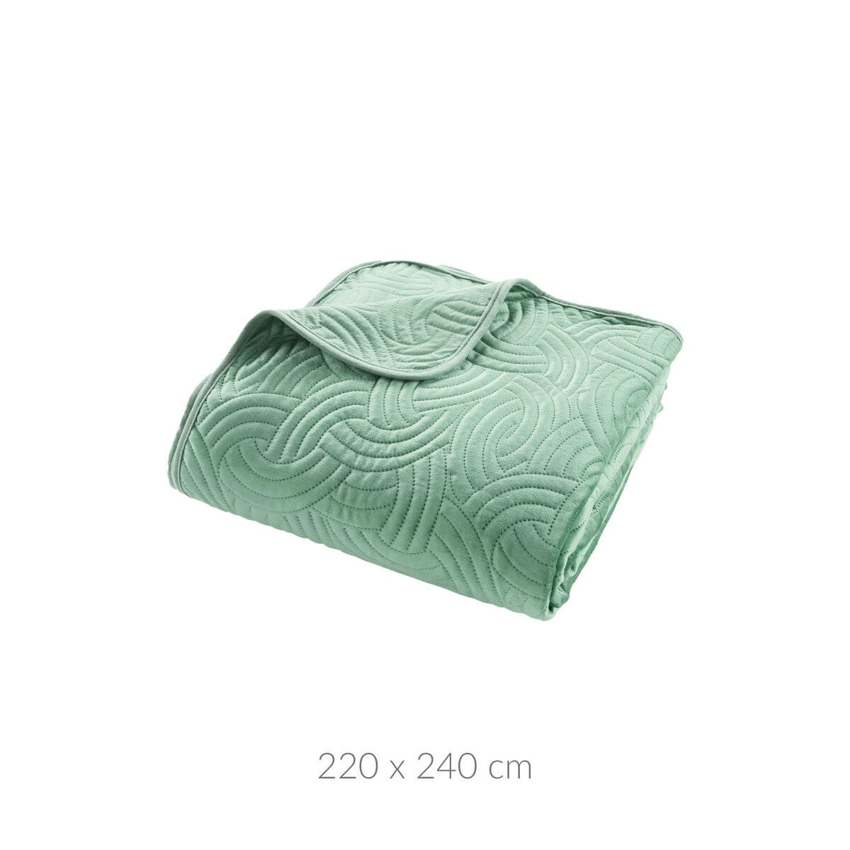 BETTÜBERWURF mit 2 Kissenbezügen 220/240 cm - Grün, Textil (240/220cm) - Douceur d´intérieur
