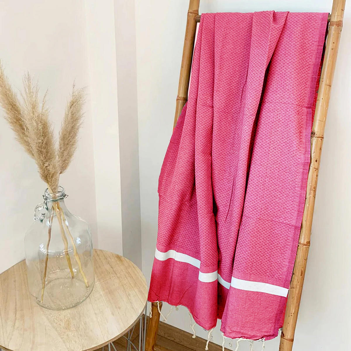 HAMAMTUCH Melissa Rosa 200x200 190g/m² - Pink, Textil (200/200cm) - LE COMPTOIR DE LA PLAGE