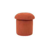 POUF Pilzförmiger mit Bezug aus ziegelrotem Bouclé-Frottee YAELLE - Orange, Textil (45/50/45cm) - RNT By Really Nice Things