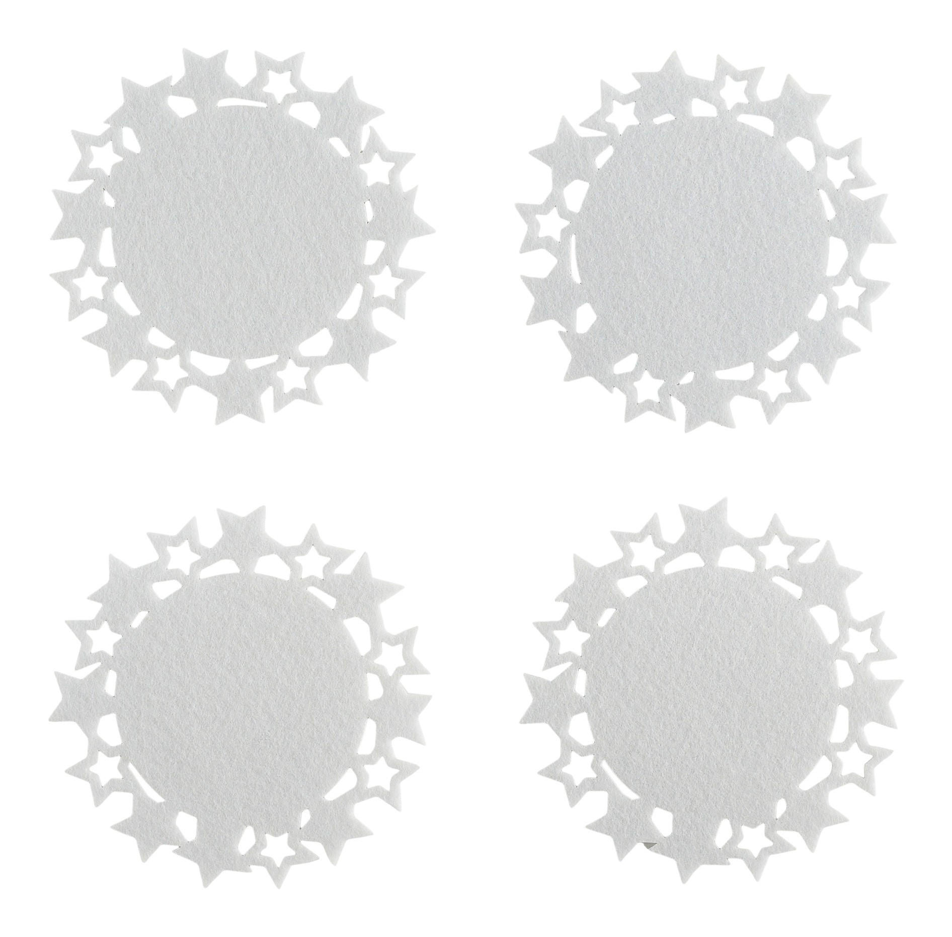 UNTERSETZER-SET Stille - Weiß, Textil (12.3/12.3cm) - home&you