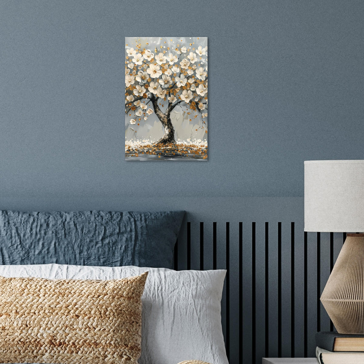 POSTER Baum - Blumen - Weiß - Natur - Kunst 20x30 cm - Weiß, Papier (20/30/0.1cm) - MuchoWow