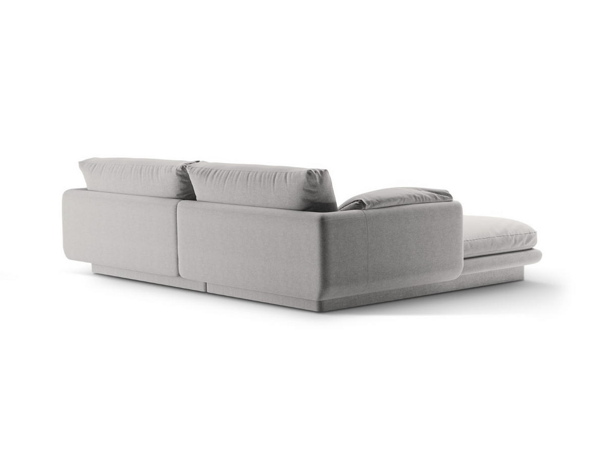 ECKSOFA rechts Torino aus strukturiertem Stoff hellgrau 3 Sitzplätze - Hellgrau, Textil (170/220cm) - Micadoni