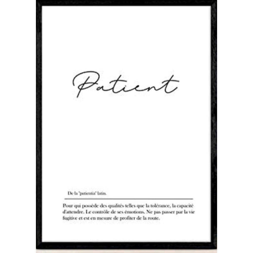 POSTER French Word Definition – Patient A4 Rahmenlos - Klar, Papier (29.7/5/21cm) - Nacnic