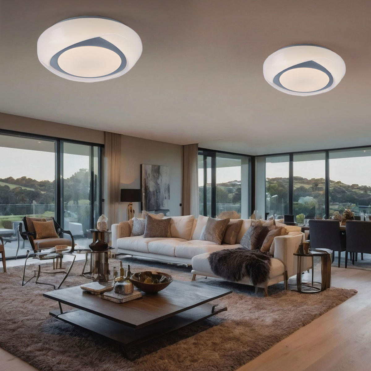 LED DECKENLEUCHTE Metall Weiß Rund - Weiß, Metall (35/35/9.5cm) - Globo Lighting