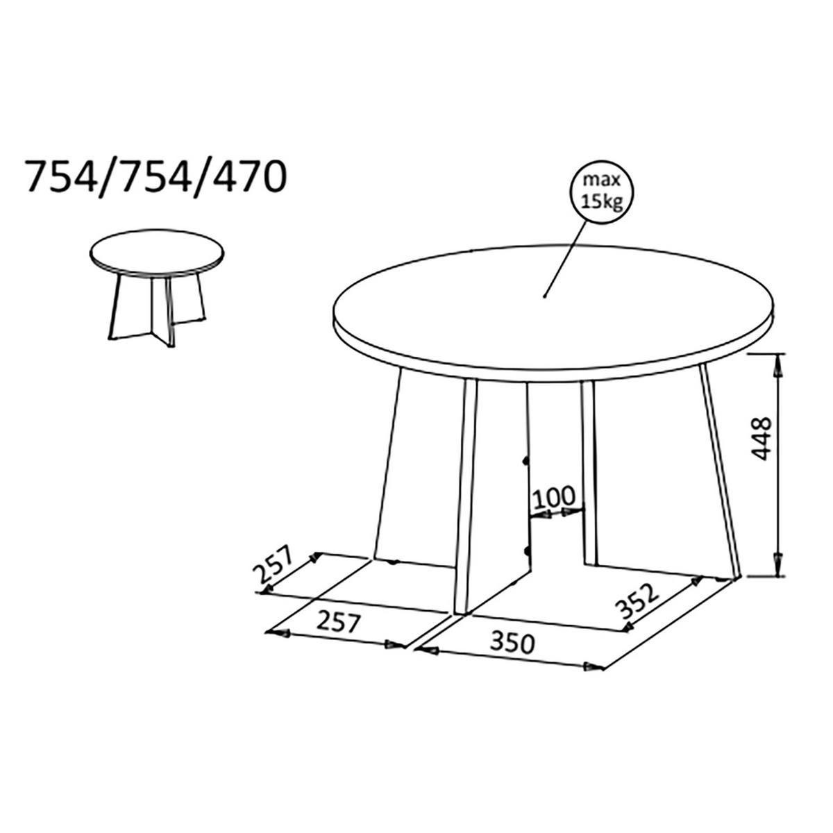 KONFERENČNÍ STOLEK Aurora 75 cm, kulatý stolek do obývacího pokoje s moderním designem, ořech - ořechová, kompozitní dřevo (75/75/47cm) - Beautysofa