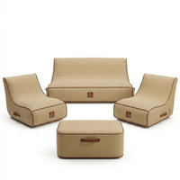 GARTENSET 4-tlg. Beige - Beige, Kunststoff/Textil - Coco Lounge