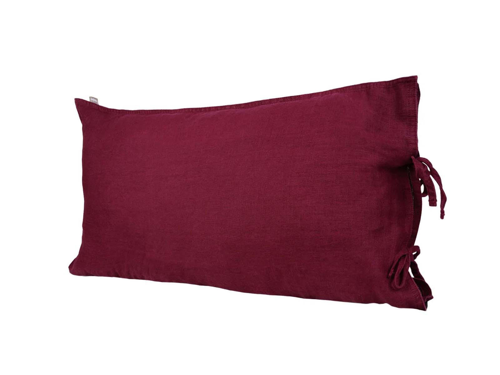 KISSENBEZUG reines Leinen merlot-rot 40/60 cm - Dunkelrot, Naturmaterialien (40/60cm) - beties Heimtextil