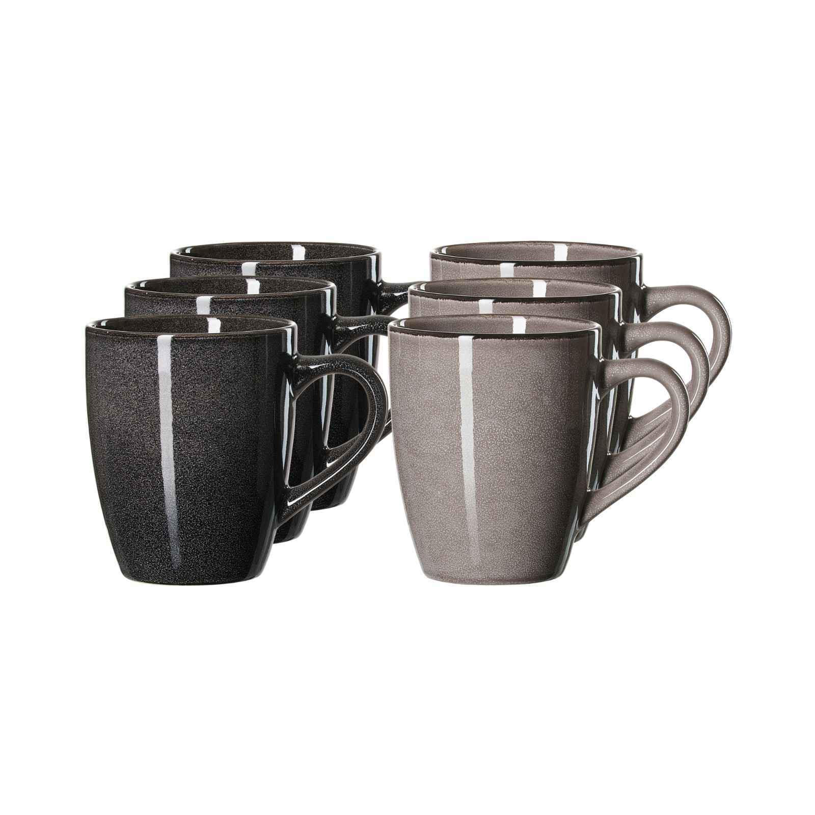 HENKELBECHER Amalfi Grau 350 ml 6er Set - Grau, Keramik (0.35L) - Ritzenhoff Breker