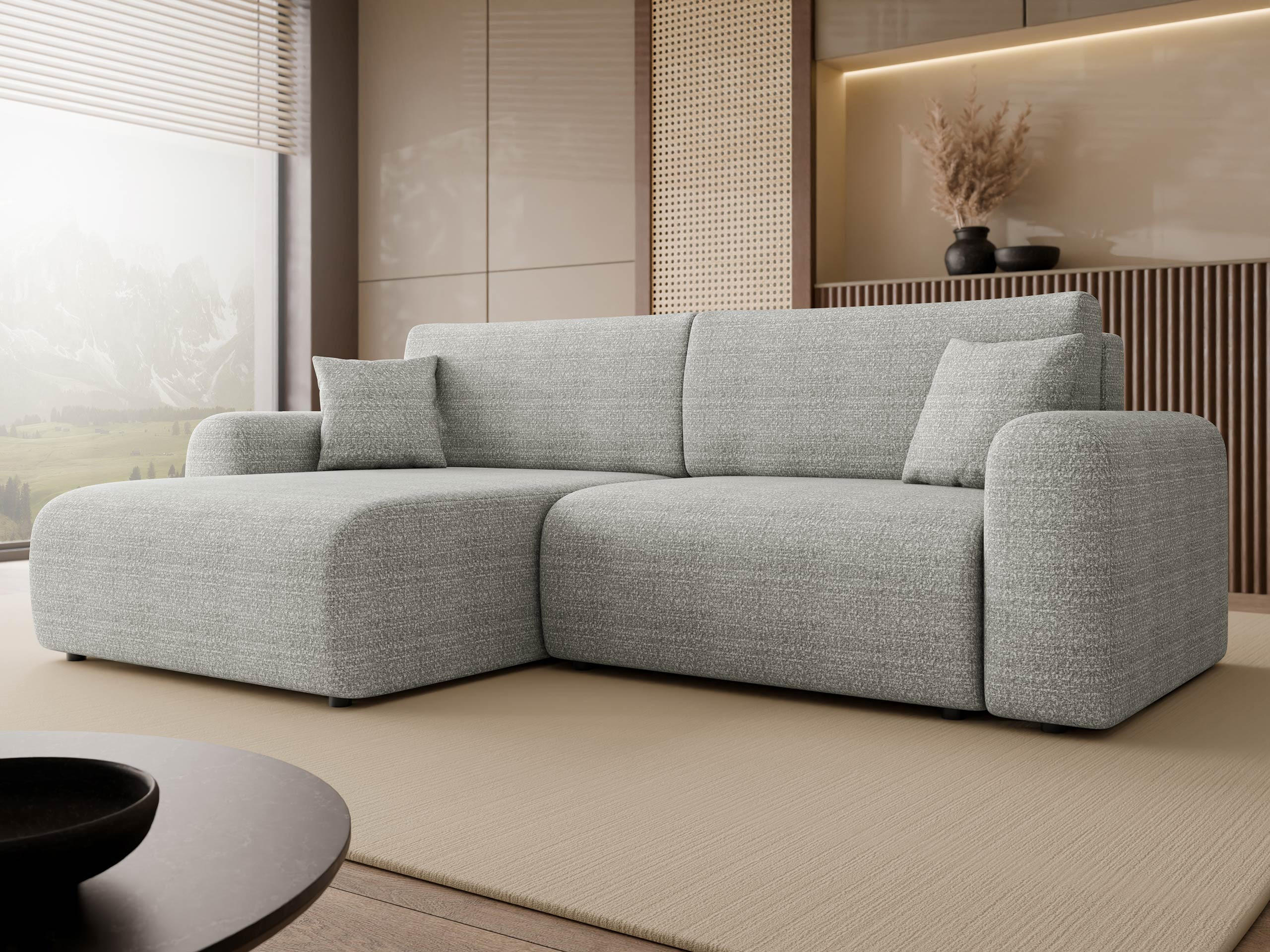 ECKSOFA Floryn L - Hellgrau/Schwarz, Holz/Kunststoff (245/145cm) - MIRJAN24