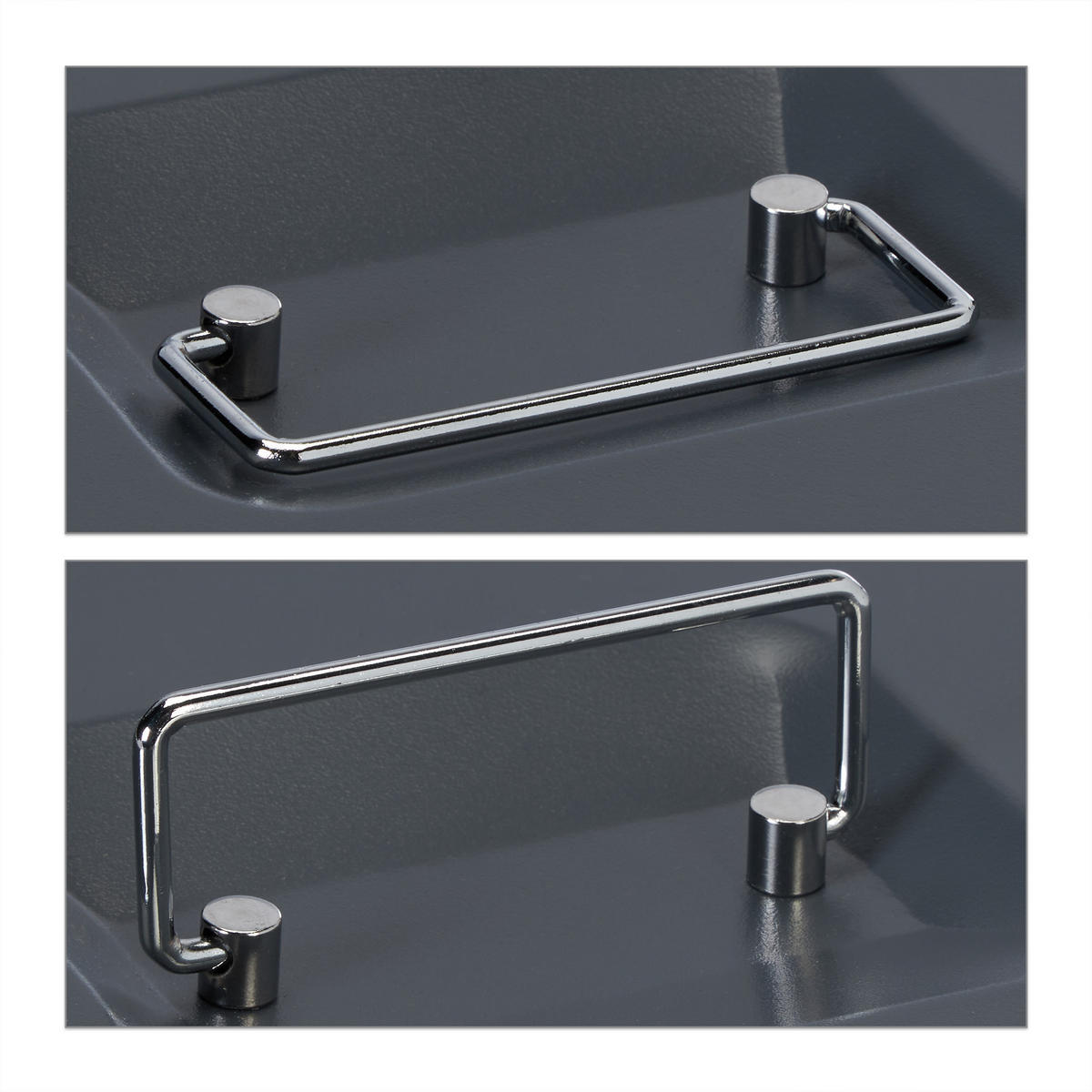 POKLADNIČNÁ kasa - antracitová, kov/plast (30.5/9/23.5cm) - Relaxdays