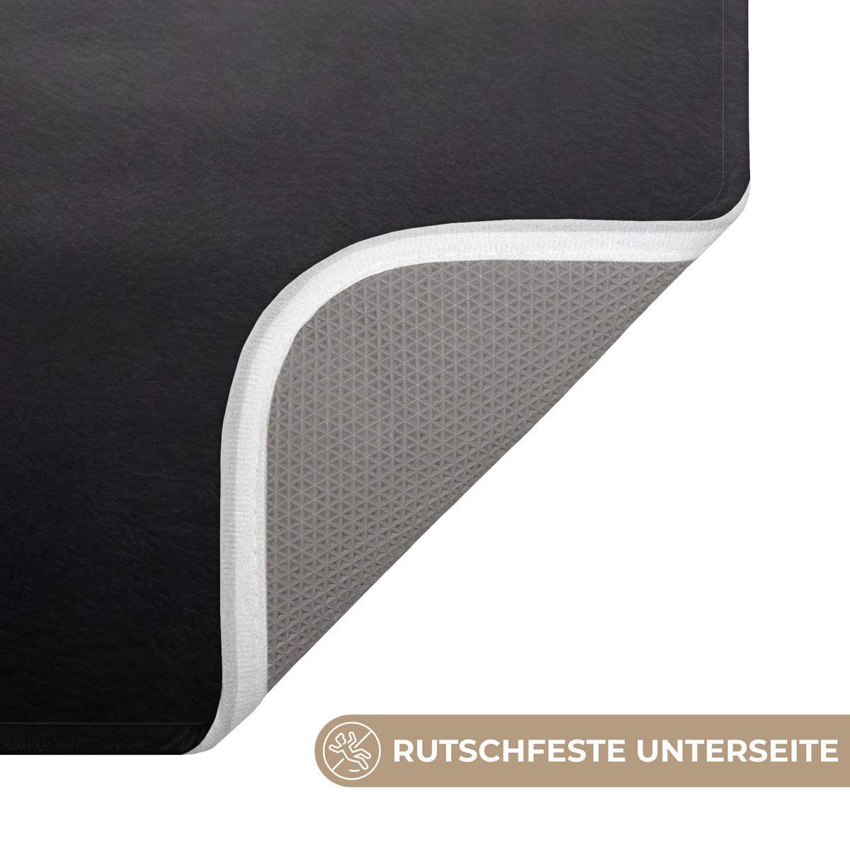 KOUPELNOVÁ PŘEDLOŽKA Labutě - srdce - černá - bílá 60x90 cm - černá, textil/plast (60/90cm)