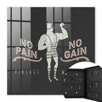 SCHLÜSSELBOX Schwarz 30x30 cm- Türöffnung nach rechts - Retro Strongman - Schwarz, Metall (30/30/5cm) - TULUP