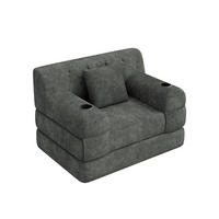 SCHLAFSESSEL Cord komprimiert, DE-42543, Dunkelgrau - Dunkelgrau, Metall (107/81/80cm) - ComfortXL