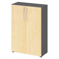 AKTENSCHRANK - 3 Ordnerhöhen 35/80/114,4 cm in Graphitfarben/Ahornfarben - Ahornfarben/Graphitfarben, Holzwerkstoff (80/114.4/35cm) - bümö