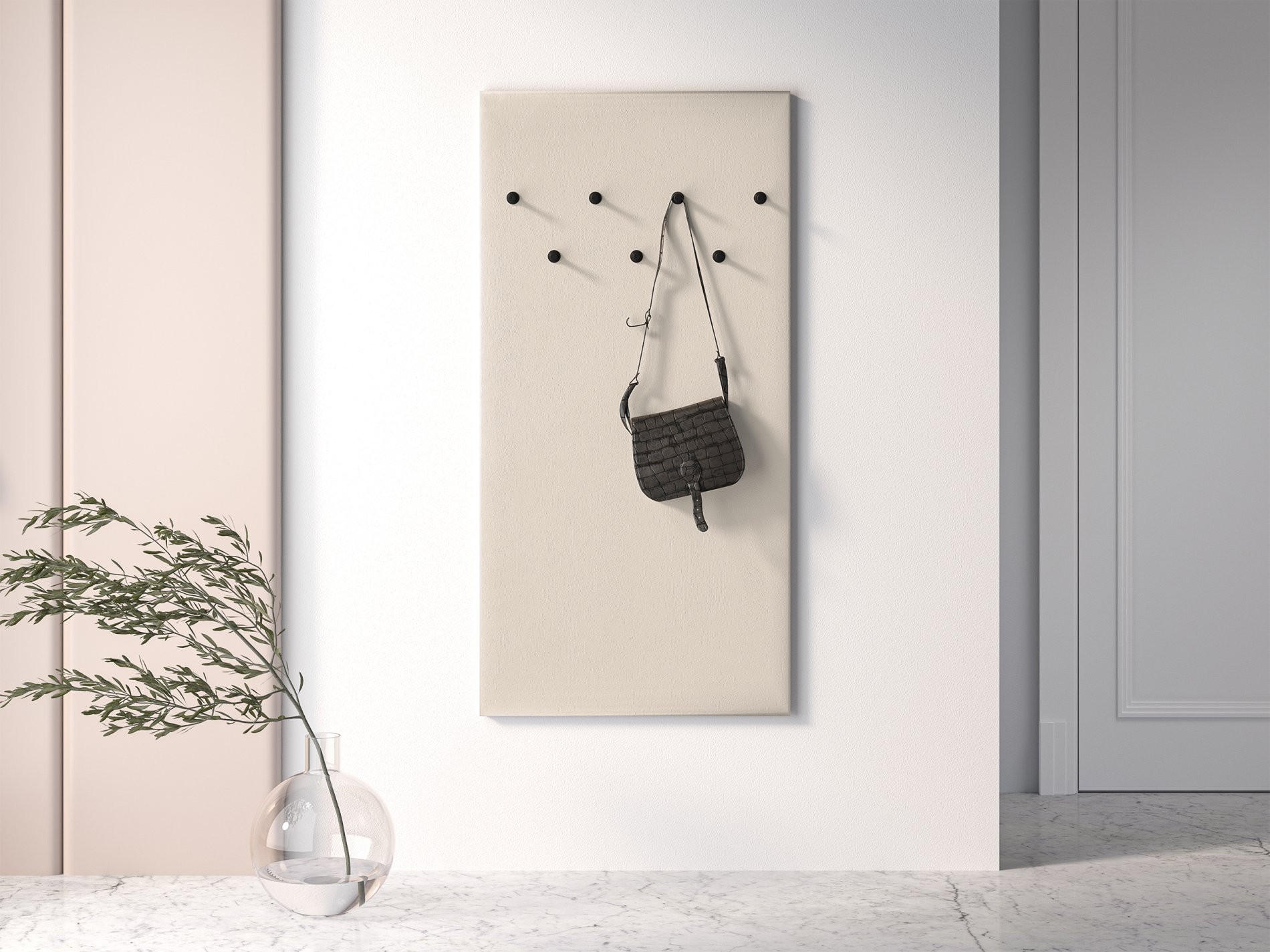 WANDGARDEROBE Caletto Beige gepolstert 68 cm - Beige/Schwarz, Holzwerkstoff (68/137/3cm) - Selsey