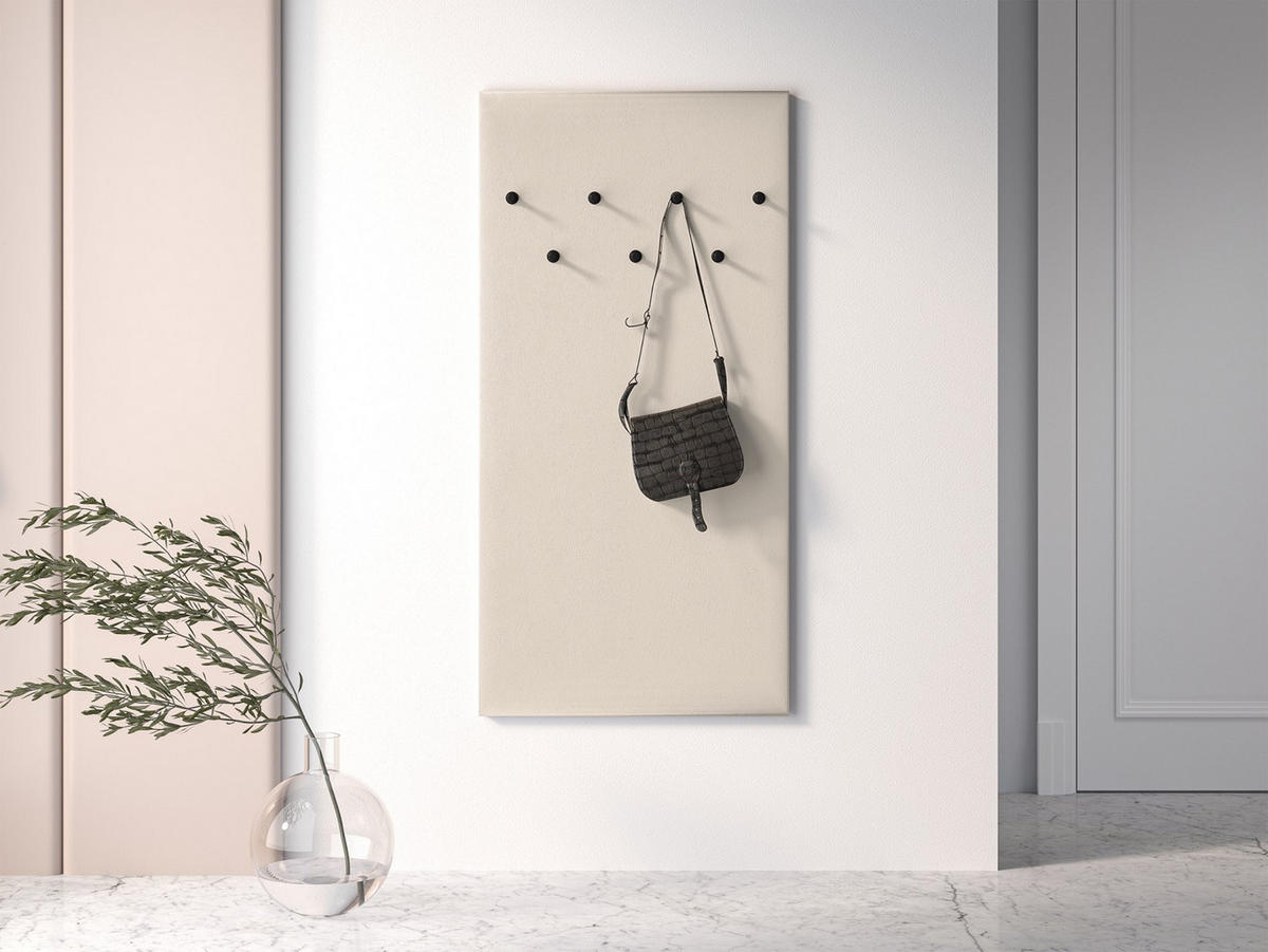 WANDGARDEROBE Caletto Beige gepolstert 68 cm - Beige/Schwarz, Holzwerkstoff (68/137/3cm) - Selsey