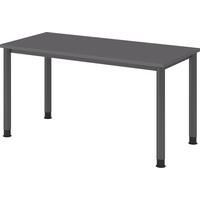 SCHREIBTISCH Serie-H (Mini) 67,2/140/74 cm in Graphitfarben/Graphitfarben - Graphitfarben, Holzwerkstoff (67.2/140/74cm) - bümö