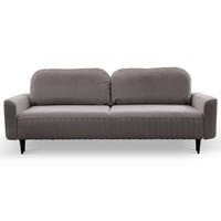 BETTSOFA FILO Grau Velours-Stoff mit Schlaffunktion - Grau, Holz (244/92/102cm) - MASSENO