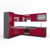 ECKKÜCHE Fame-Line Bordeaux Hochglanz/Anthrazit 227 x 287 cm AP Anthrazit - Bordeaux/Anthrazit, Holzwerkstoff (287/81.6/60cm) - Vicco