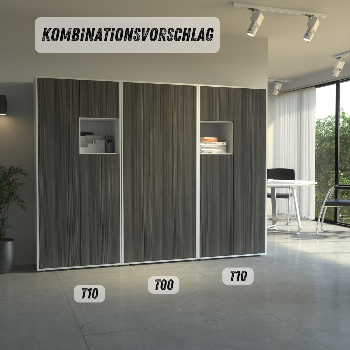 AKTENSCHRANK Amira T10 Avola Anthrazit 180/80/40 cm - Anthrazit, Holzwerkstoff (80/180/40cm) - SIMPLYFURN