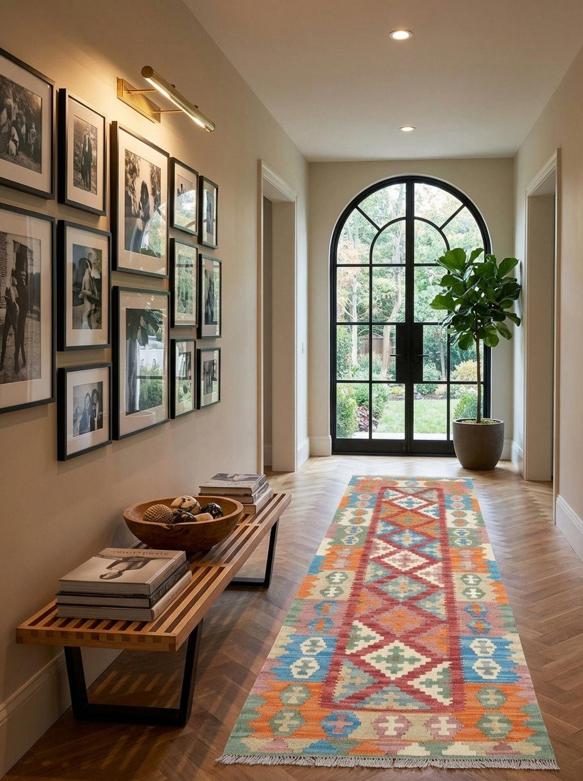 LÄUFER Gashgai Kelim Rot, Bunt 193/64 cm Schurwolle - Multicolor, Textil (64/193cm) - Looma