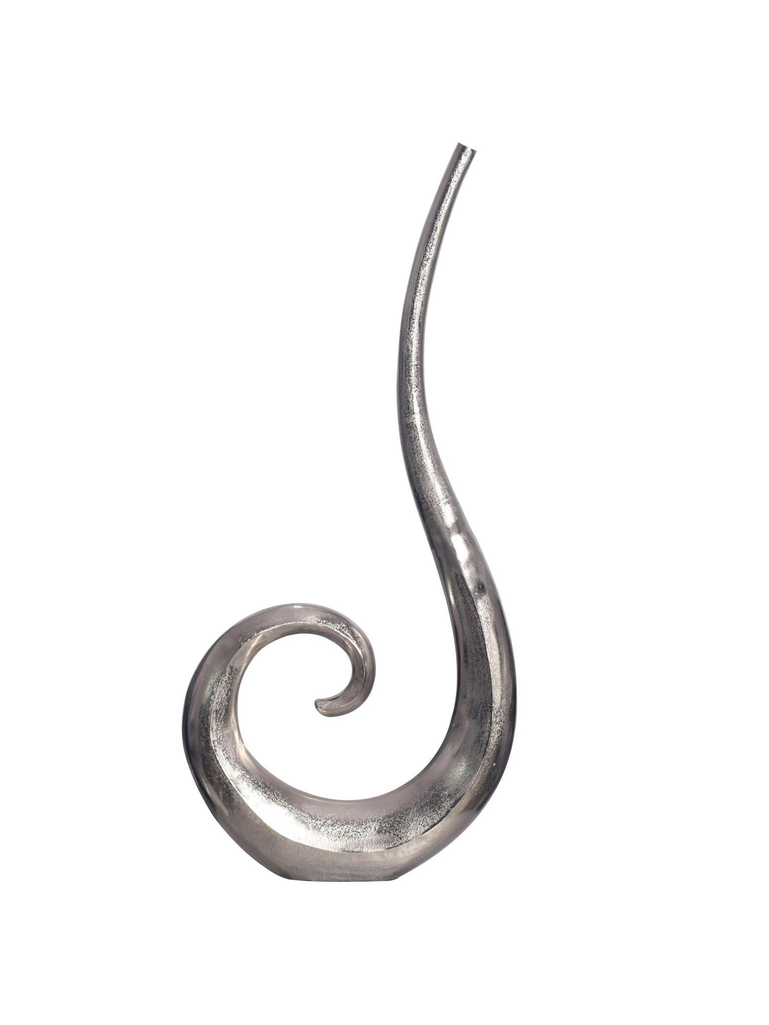 BODENVASE BAVENO, Aluminium, handgefertigt, Silber, 48 x 10 x 100 cm - Silberfarben, Metall (100cm) - KADIMA DESIGN